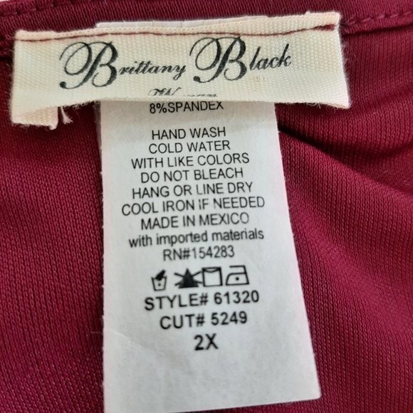 Women's Brittany Black, Maroon Lace Blouse, Size 2X - Picture 4 of 5